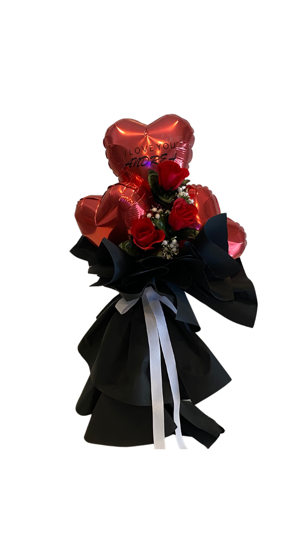 Three Hearted Bouquet-Red