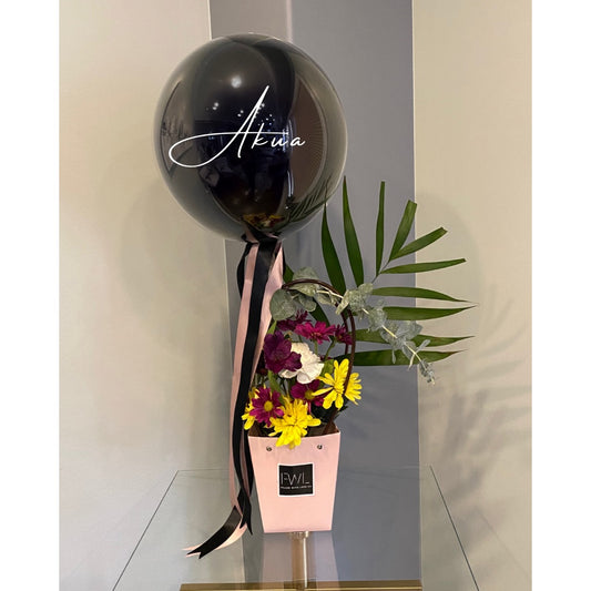 Mixed Blooms and Bubble Arrangement